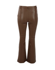Pantalons flare cuir végane marron glacé