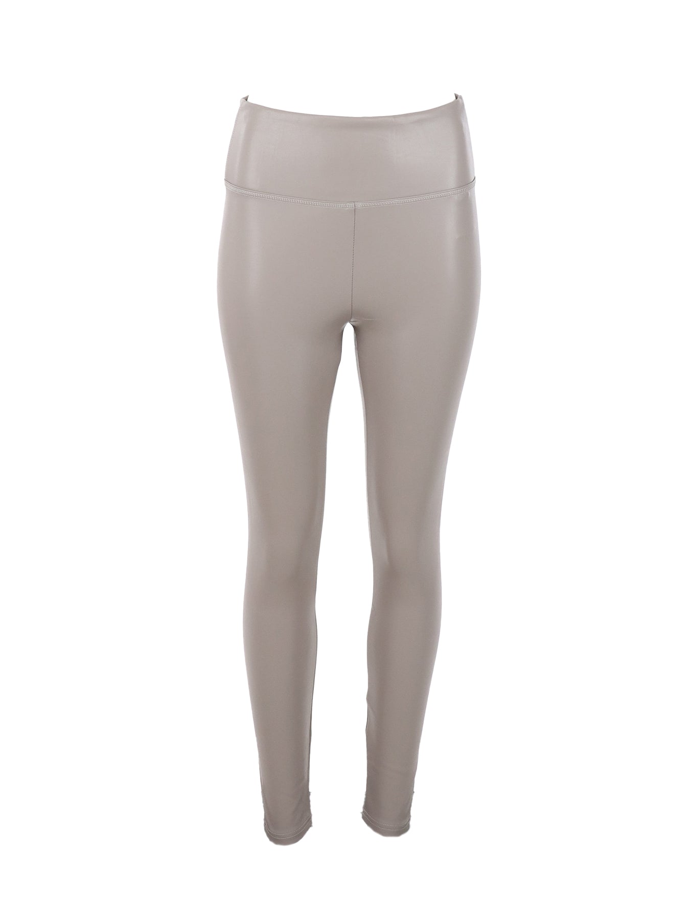 Leggings cuir végane taupe