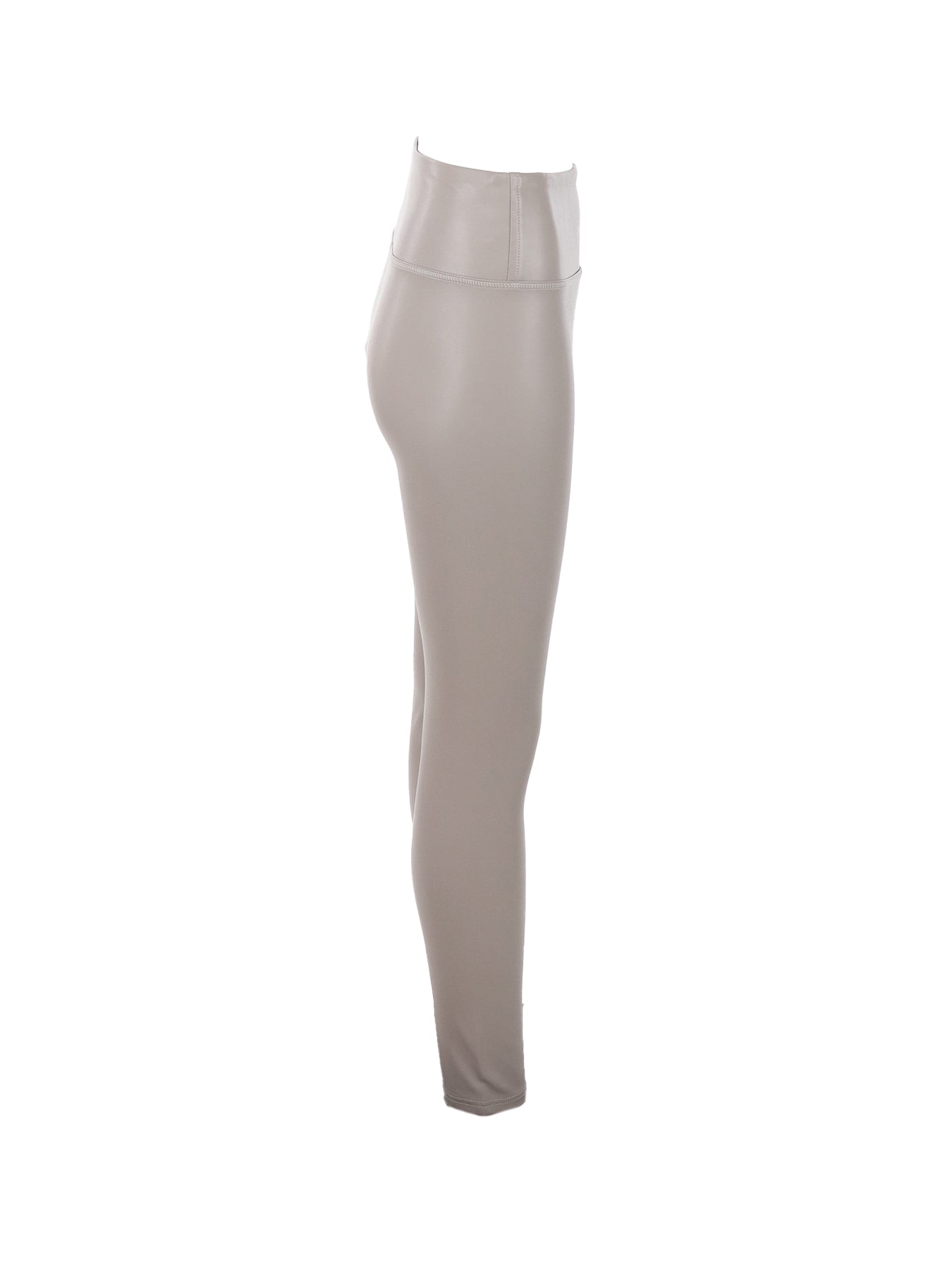 Leggings cuir végane taupe