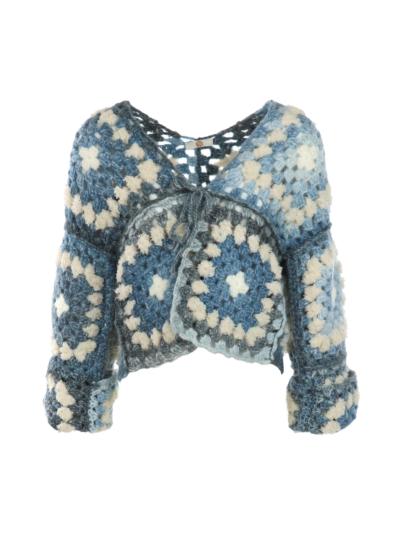 Gilet crochet bleu