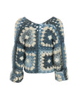 Gilet crochet bleu