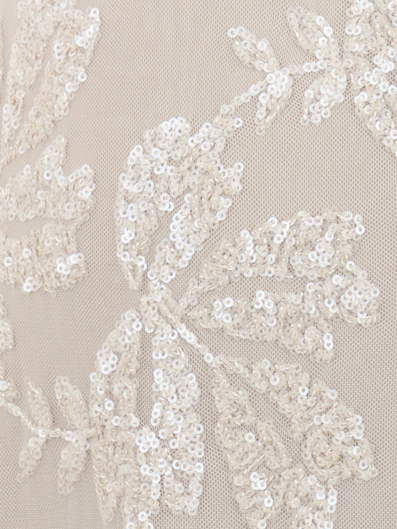 Top manches courtes tulle/sequins beige Antonello Serio
