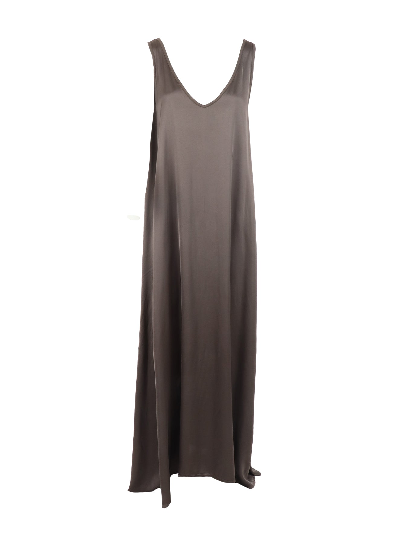 Robe longue en soie tissée choco Natacha