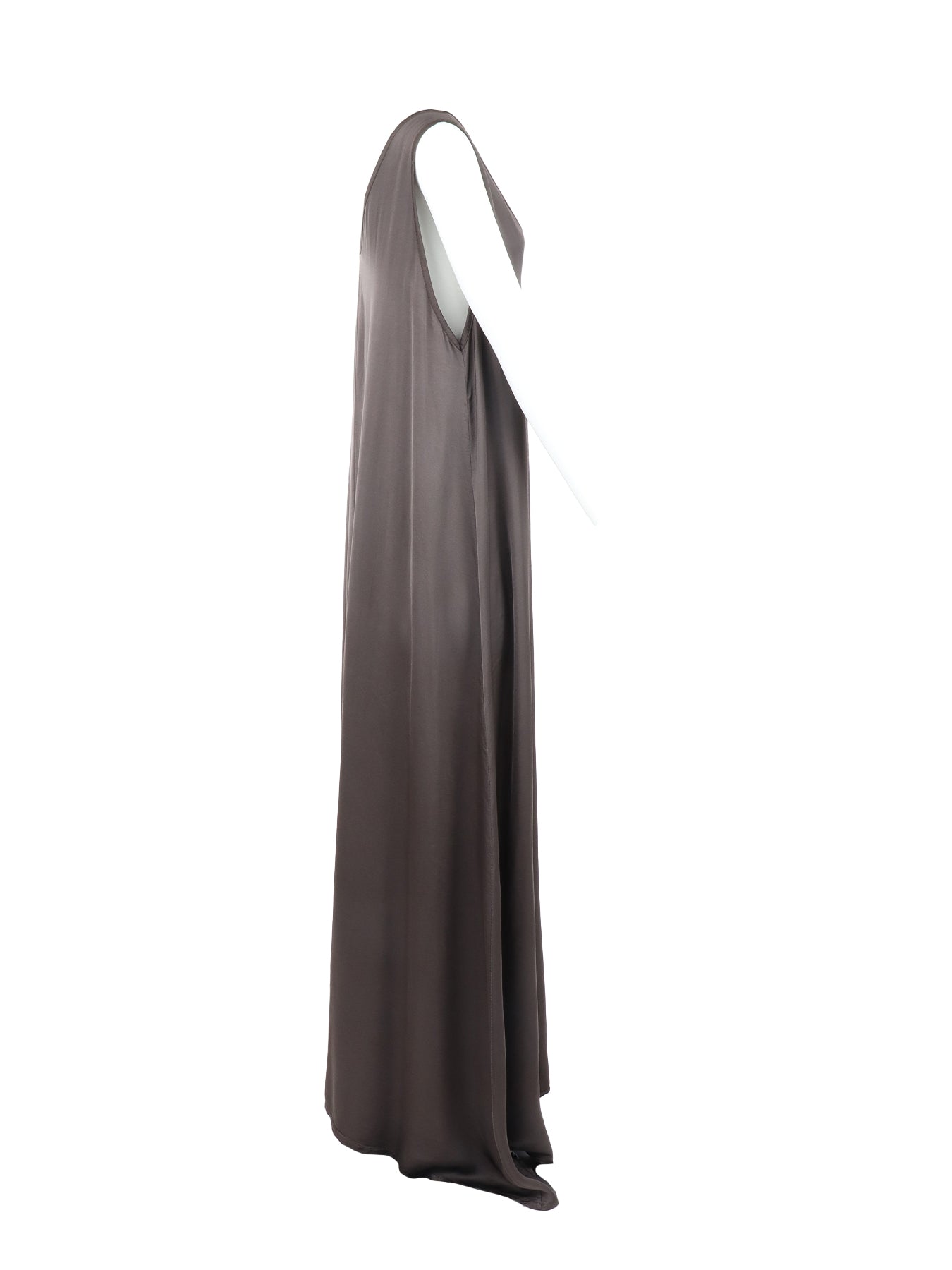 Robe longue en soie tissée choco Natacha
