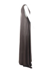 Robe longue en soie tissée choco Natacha