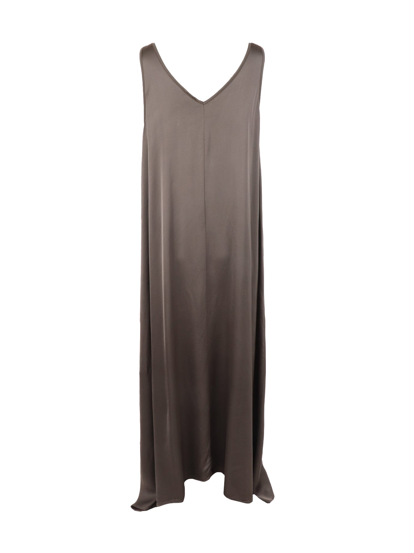 Robe longue en soie tissée choco Natacha