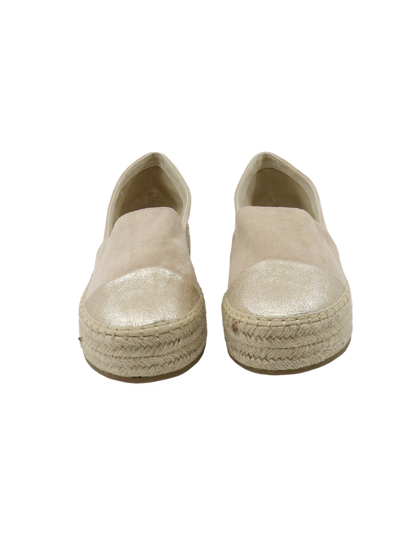 Beige Espadrilles mit Keilabsatz