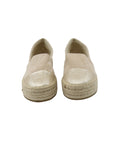 Beige Espadrilles mit Keilabsatz