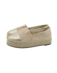 Beige Espadrilles mit Keilabsatz