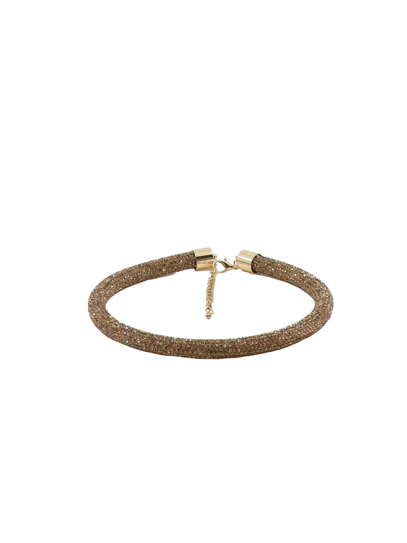 Dickes, ausgefallenes Halsband mit goldenen Strasssteinen