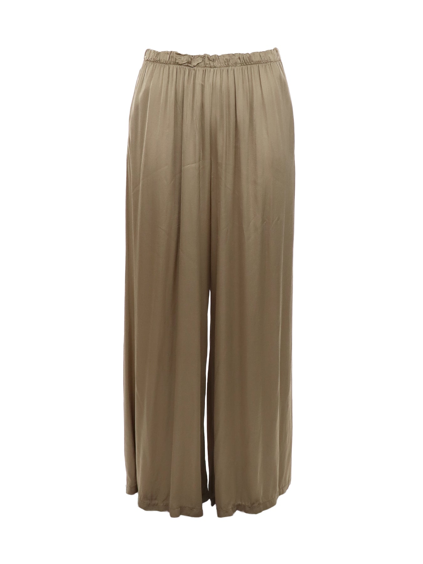 Pantalon soie mélangée large Natacha caramello