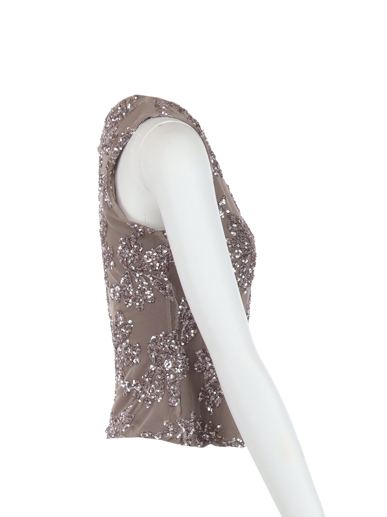 Top tulle/sequins taupe Antonello Serio