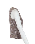 Top tulle/sequins taupe Antonello Serio