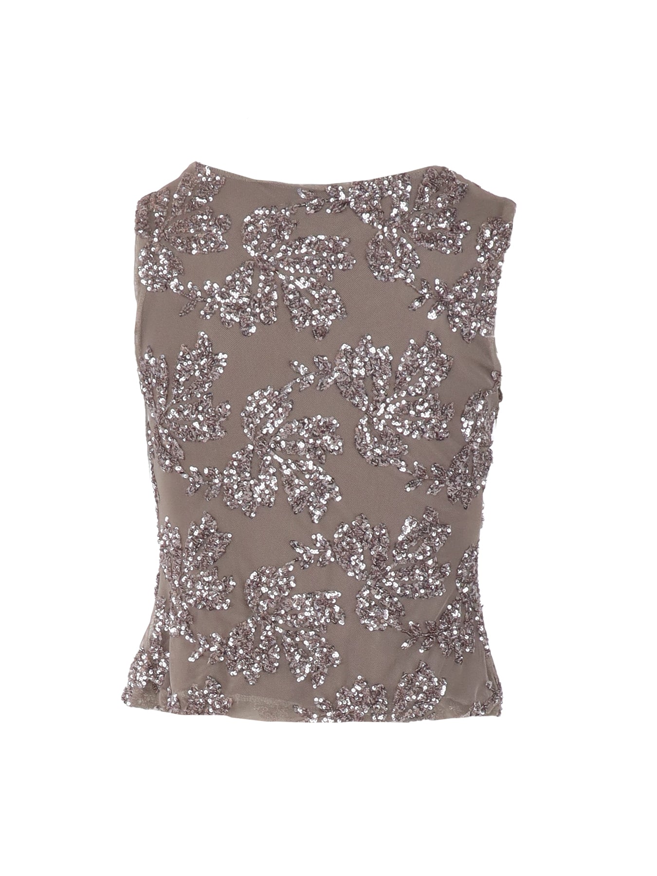 Top tulle/sequins taupe Antonello Serio