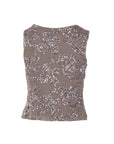 Top tulle/sequins taupe Antonello Serio