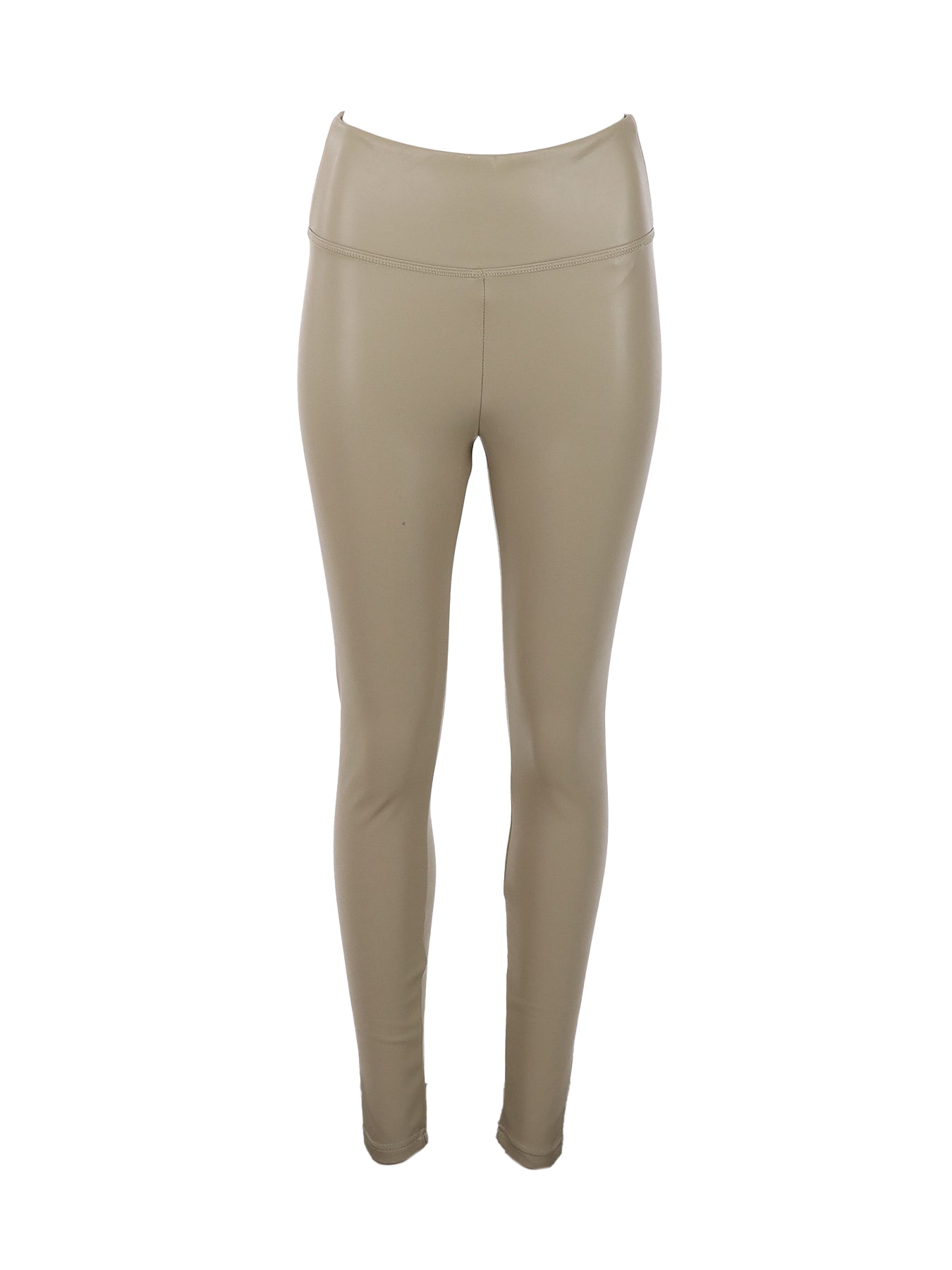 Leggings cuir végane beige