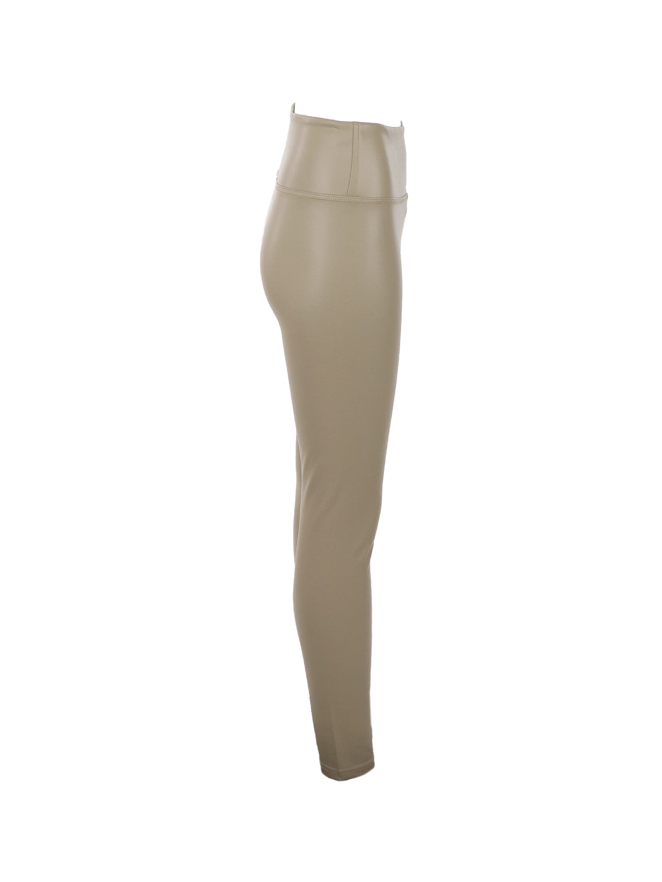 Leggings cuir végane beige