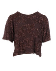 Top manches courtes tulle/sequins choco Antonello Serio