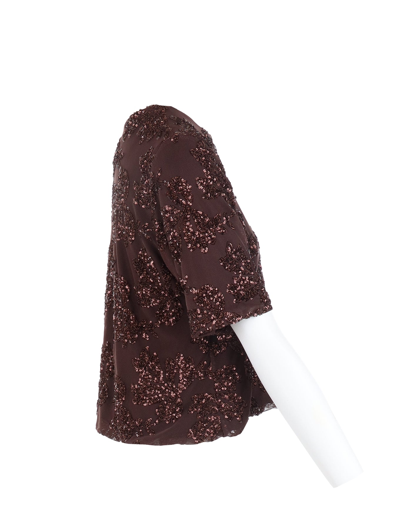 Top manches courtes tulle/sequins choco Antonello Serio