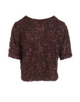 Top manches courtes tulle/sequins choco Antonello Serio