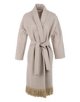 Manteau long franges Antonello Serio beige