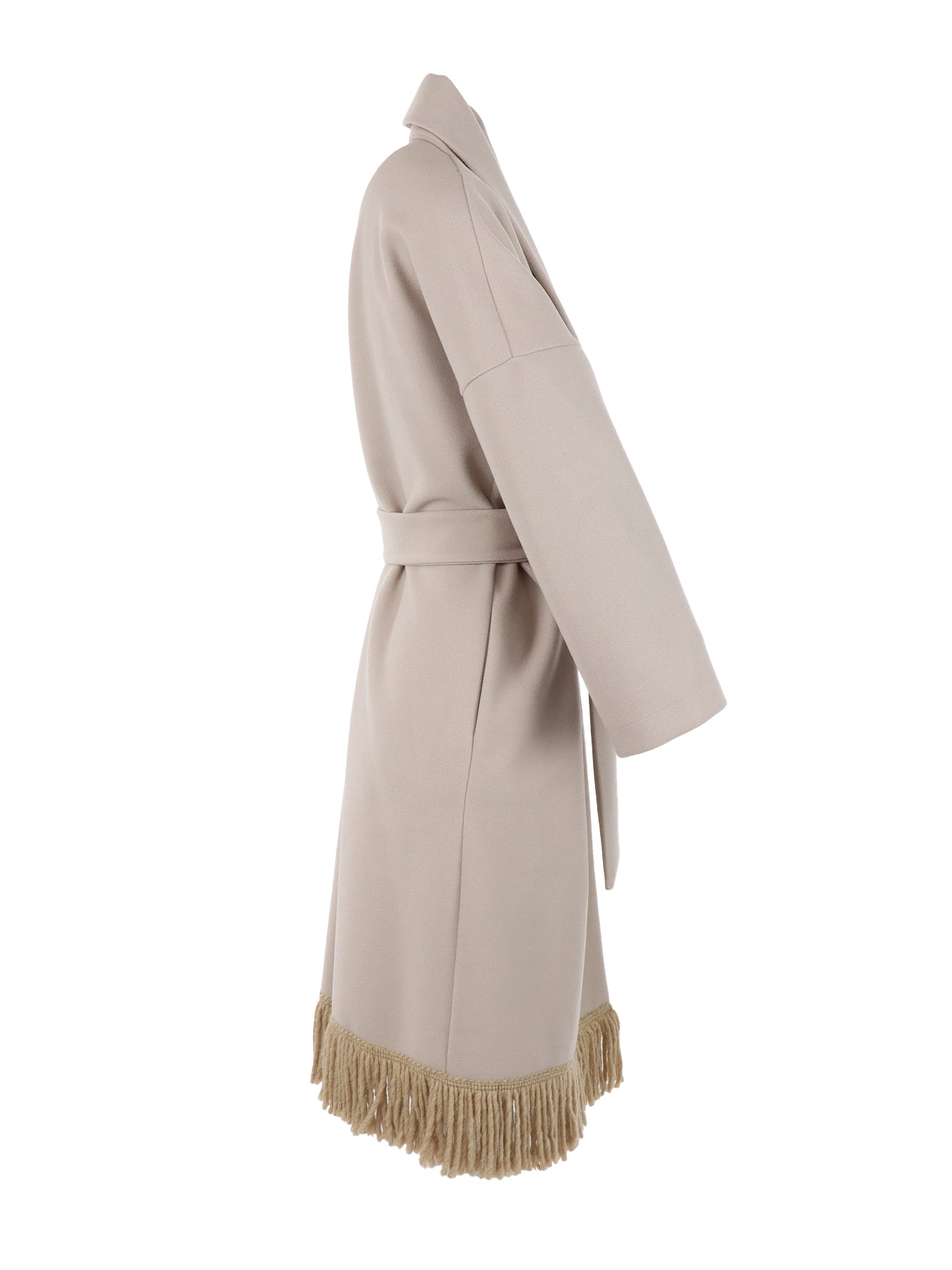 Manteau long franges Antonello Serio beige