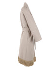 Manteau long franges Antonello Serio beige