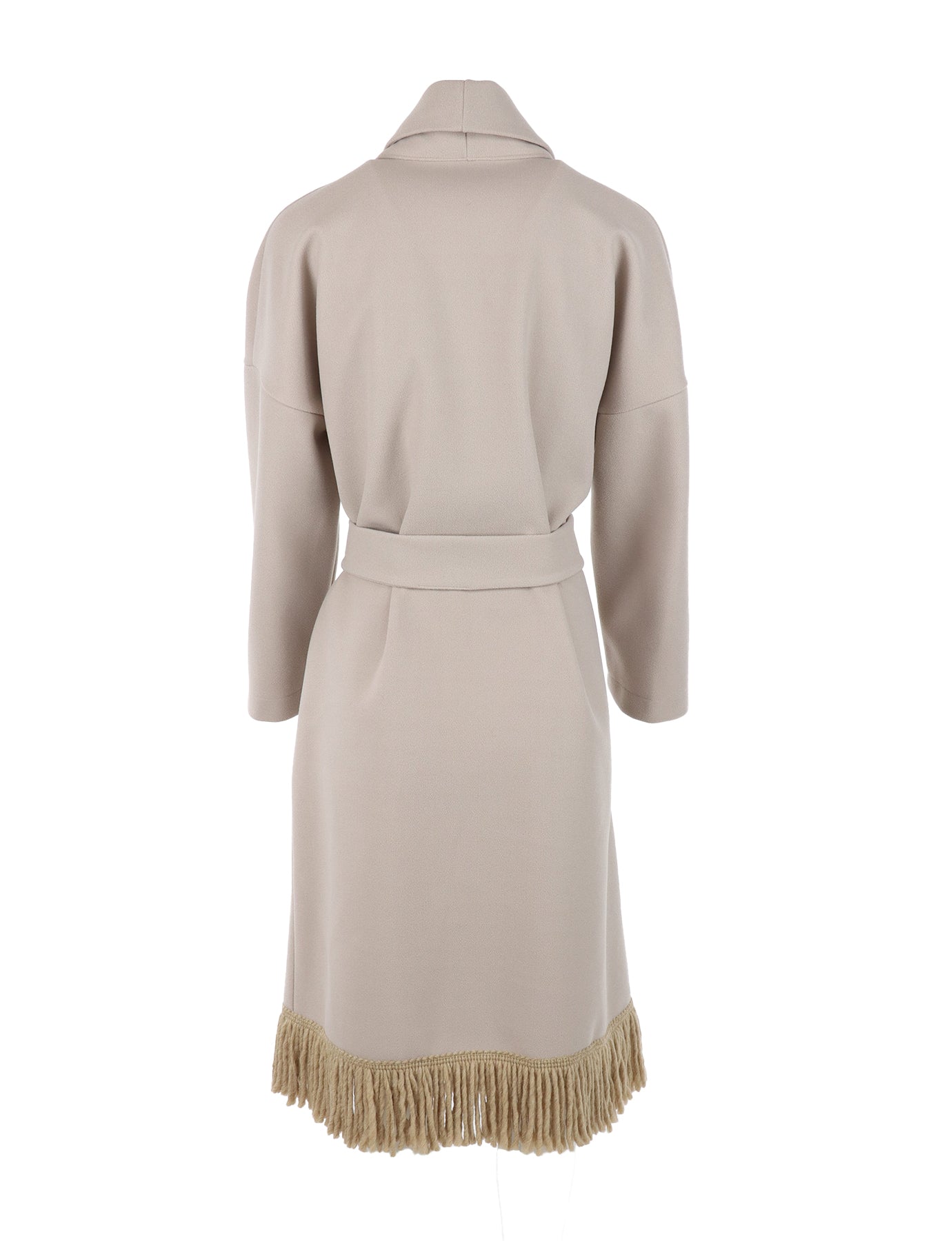 Manteau long franges Antonello Serio beige