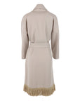 Manteau long franges Antonello Serio beige