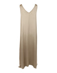 Robe longue en soie tissée camel Natacha