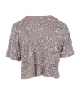 Top manches courtes tulle/sequins taupe Antonello Serio