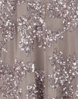 Top manches courtes tulle/sequins taupe Antonello Serio