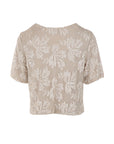 Top manches courtes tulle/sequins beige Antonello Serio