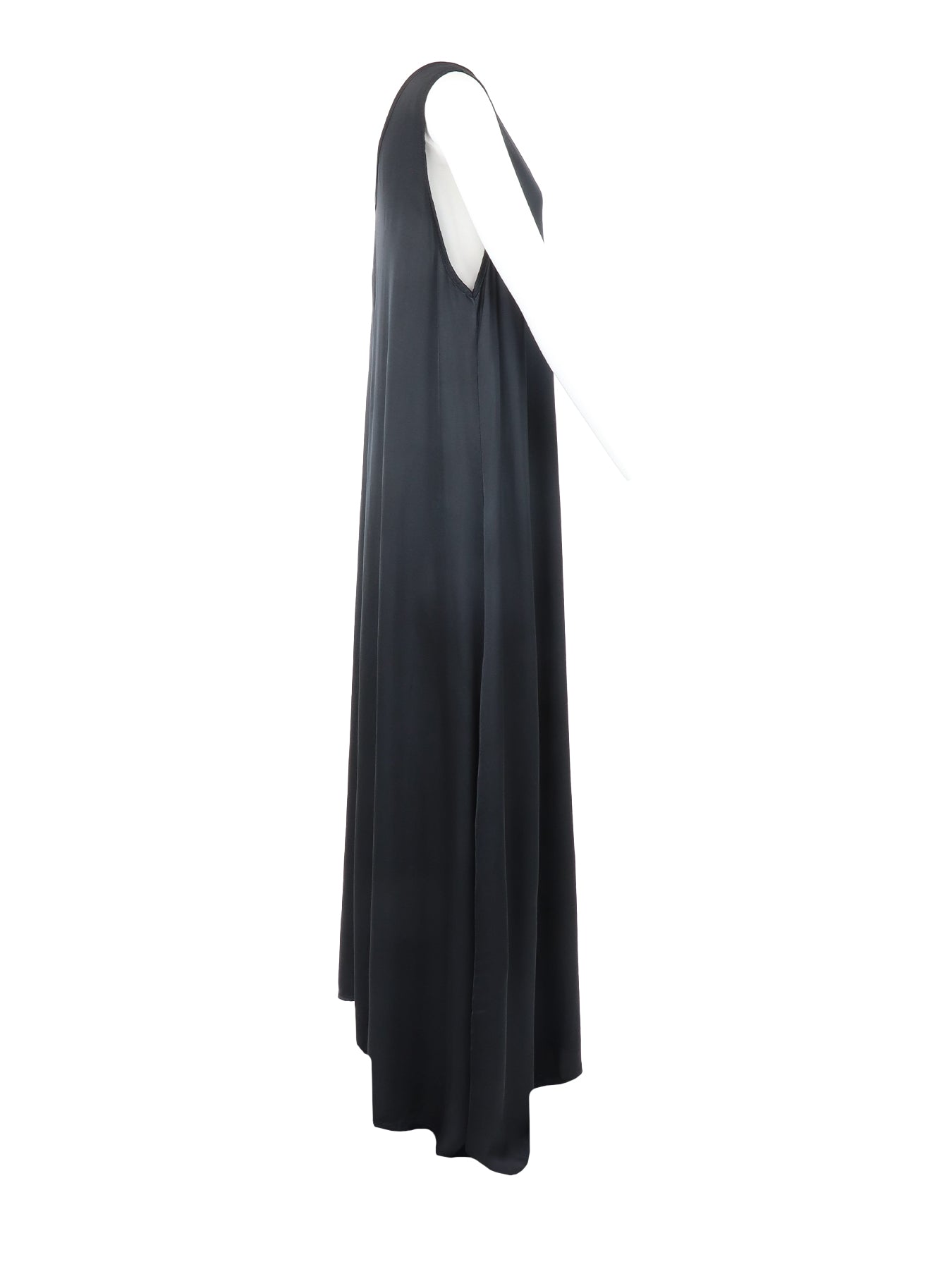 Robe longue en soie tissée noir Natacha