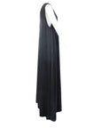 Robe longue en soie tissée noir Natacha