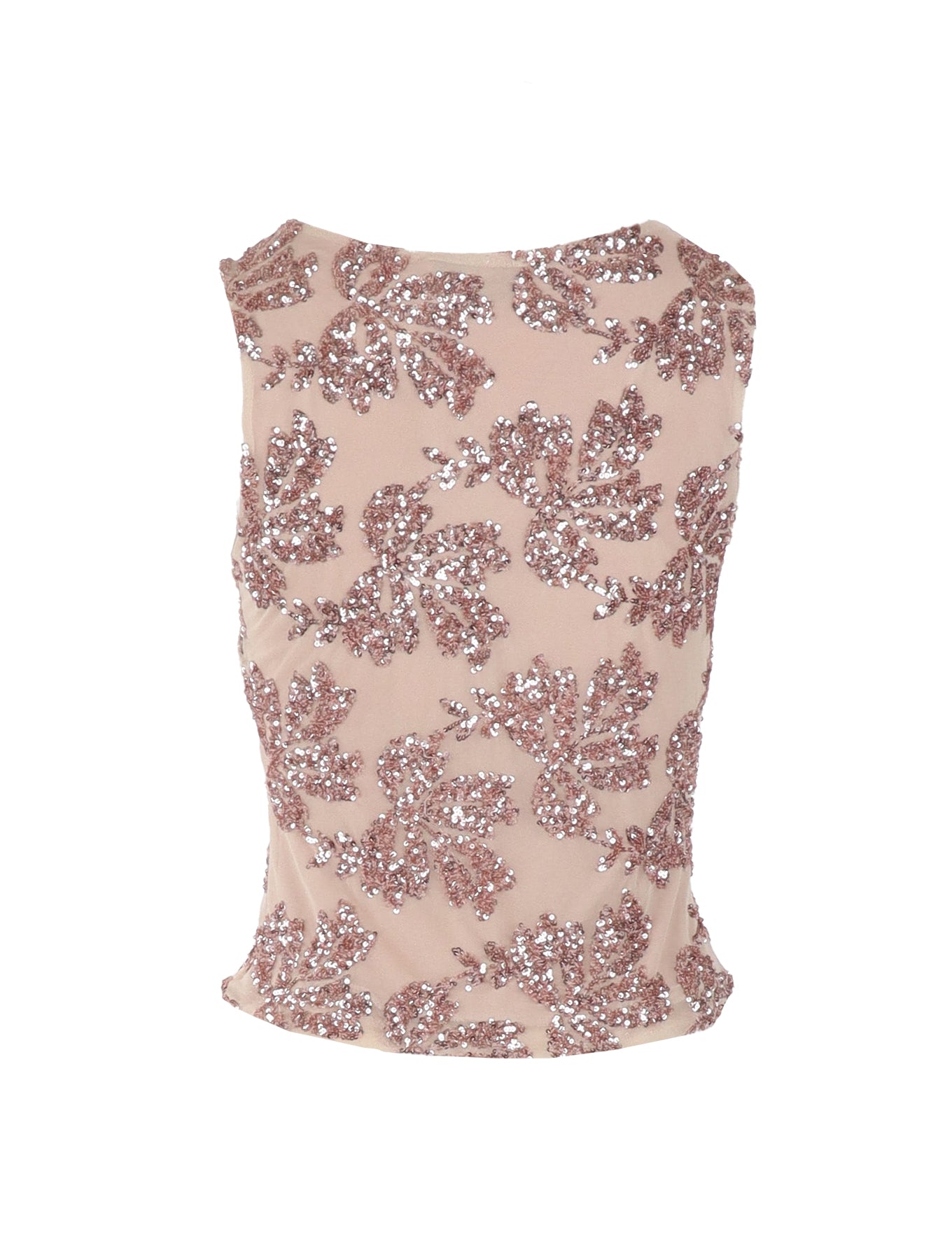 Top tulle/sequins nude Antonello Serio