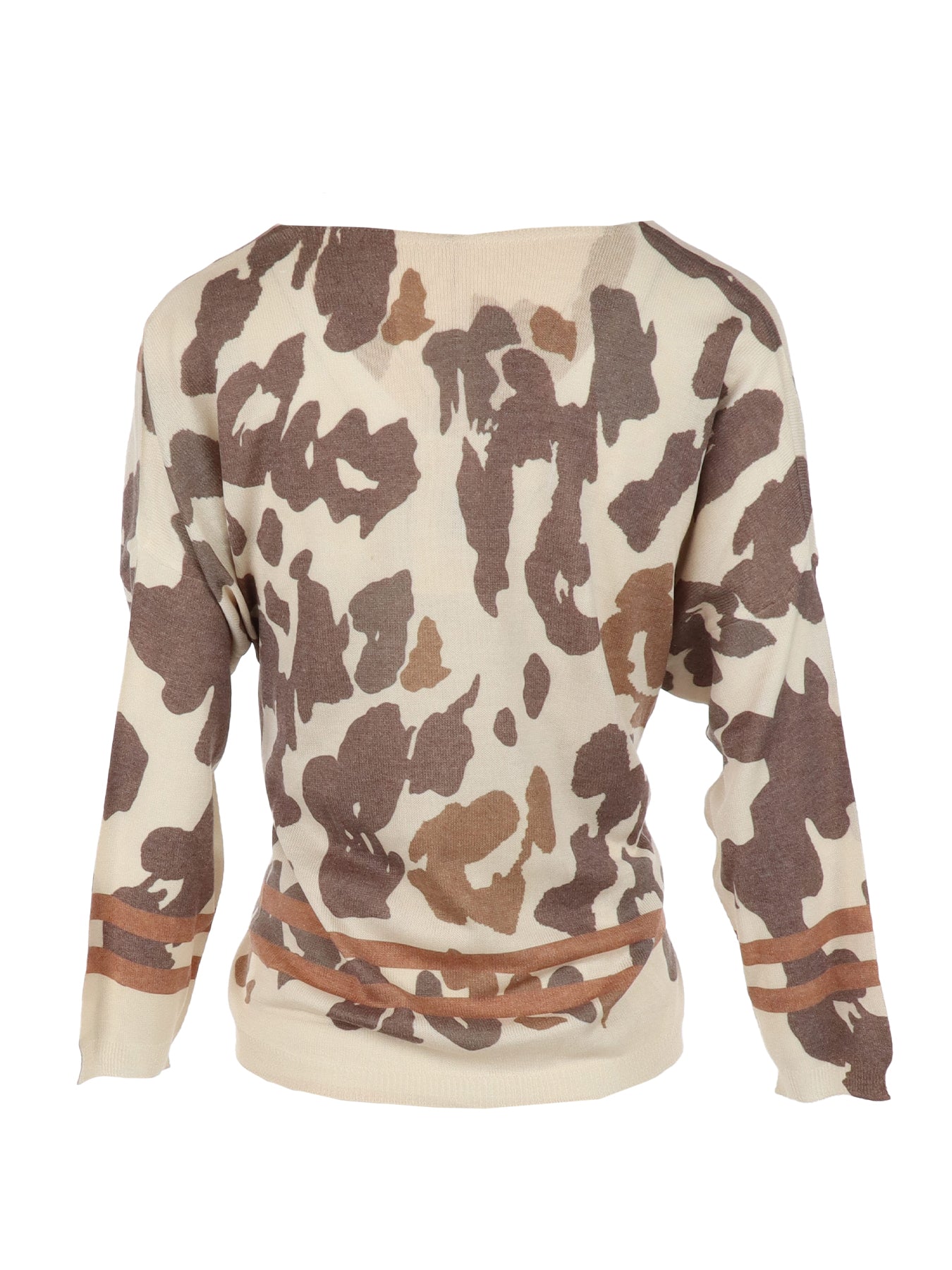 Pull écru imprimé floral camel Carla
