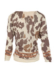 Pull écru imprimé floral camel Carla