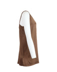 Top bretelles 3 boutons choco