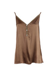 Top bretelles 3 boutons choco