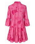 Pink floral print short dress