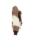 Cardigan tricolore écru camel choco