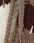 Cardigan tricolore écru camel choco