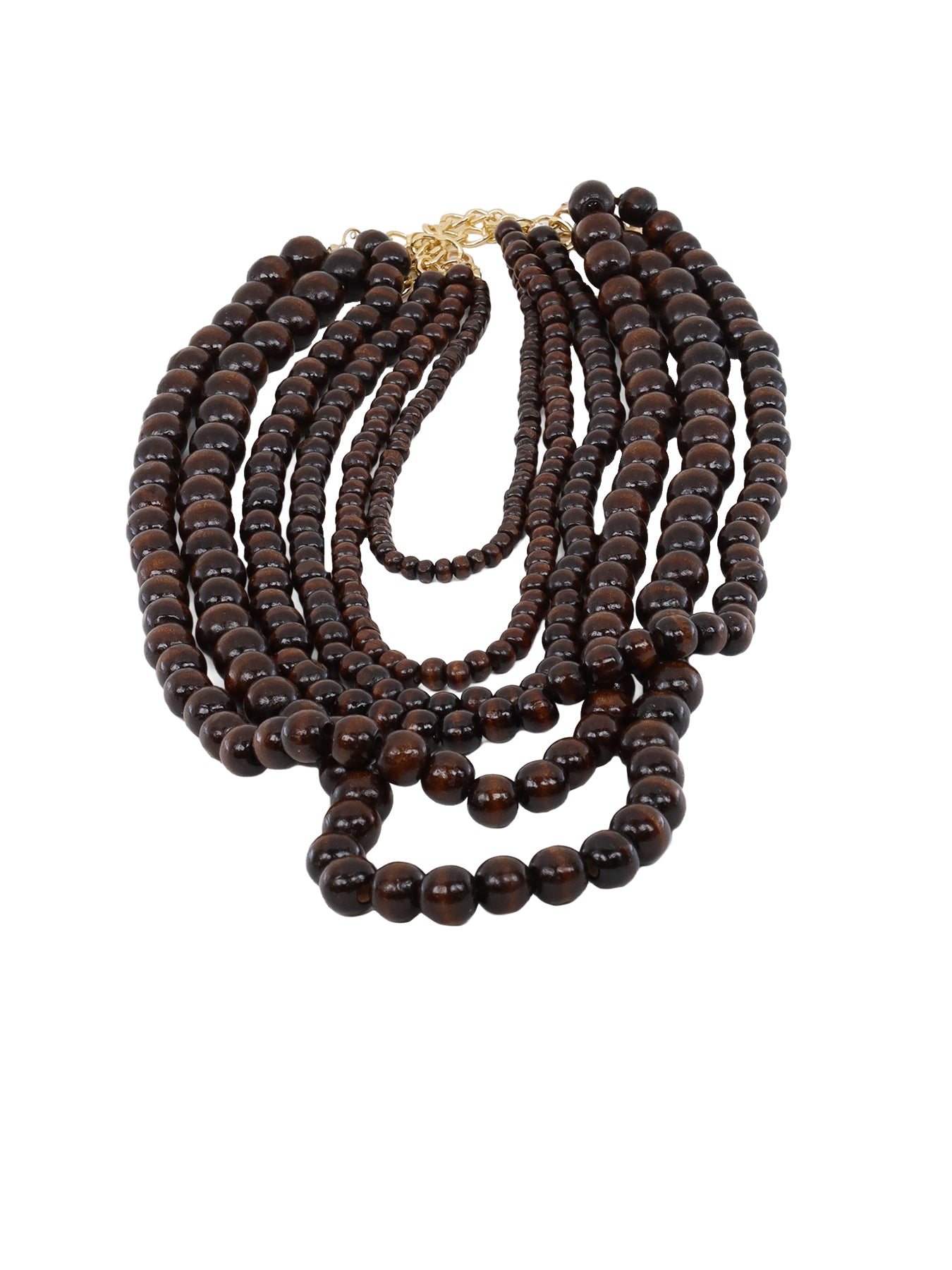 Collier perles bois multi