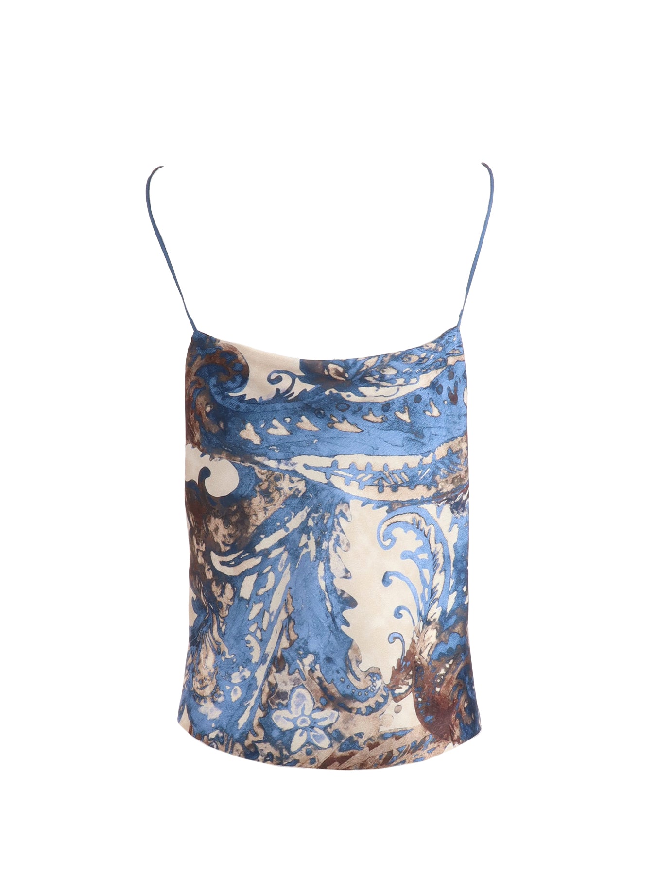 Top bretelles imprimé bleu