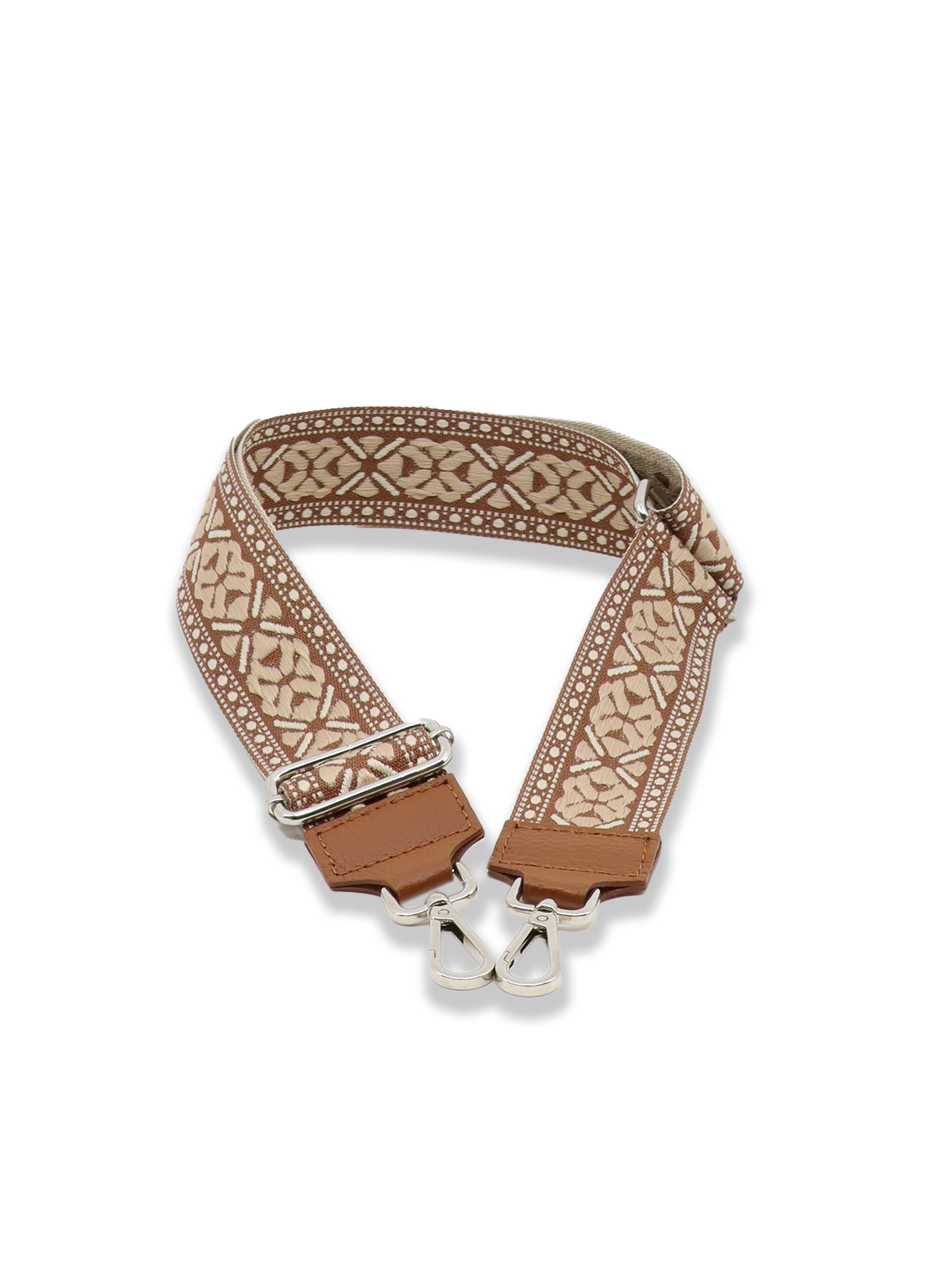 Beige/Camel gemusterter Schultergurt für Tasche