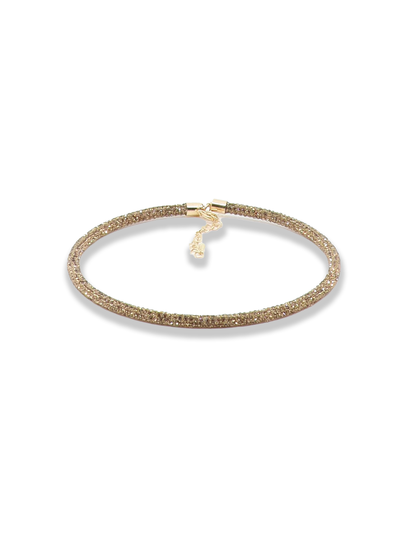Goldfarbenes, ausgefallenes Halsband mit Strasssteinen