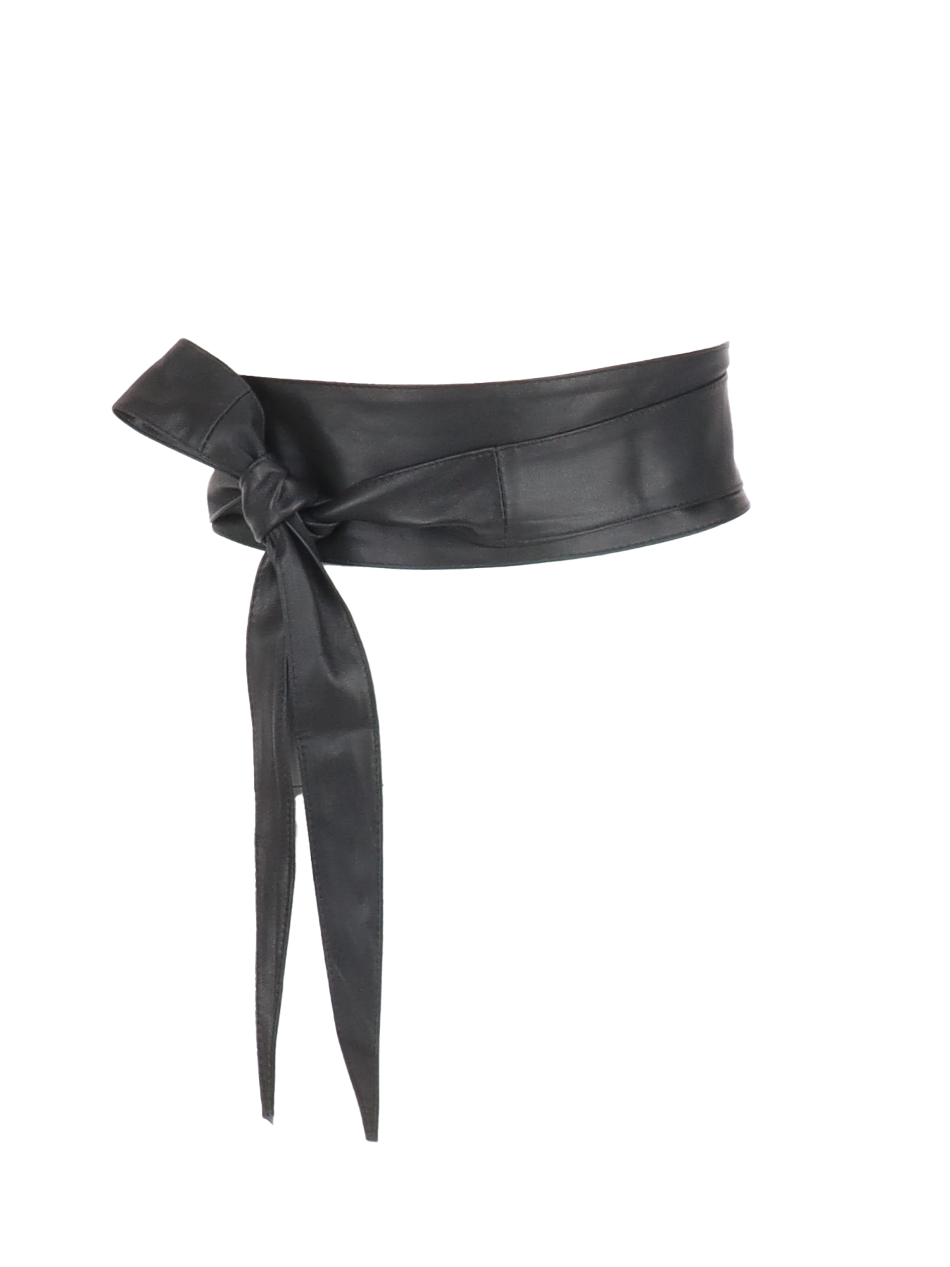 Ceinture en cuir lisse lacet noir
