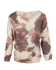 Pull écru imprimé flouté choco/ bordeaux Carla