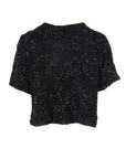Top manches courtes tulle/sequins noir Antonello Serio